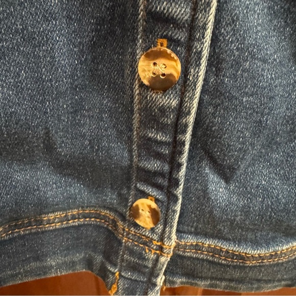 NWT Anthropologie Maeve High Square Neck Button Front Denim Mini Dress Sz large - Picture 9 of 14